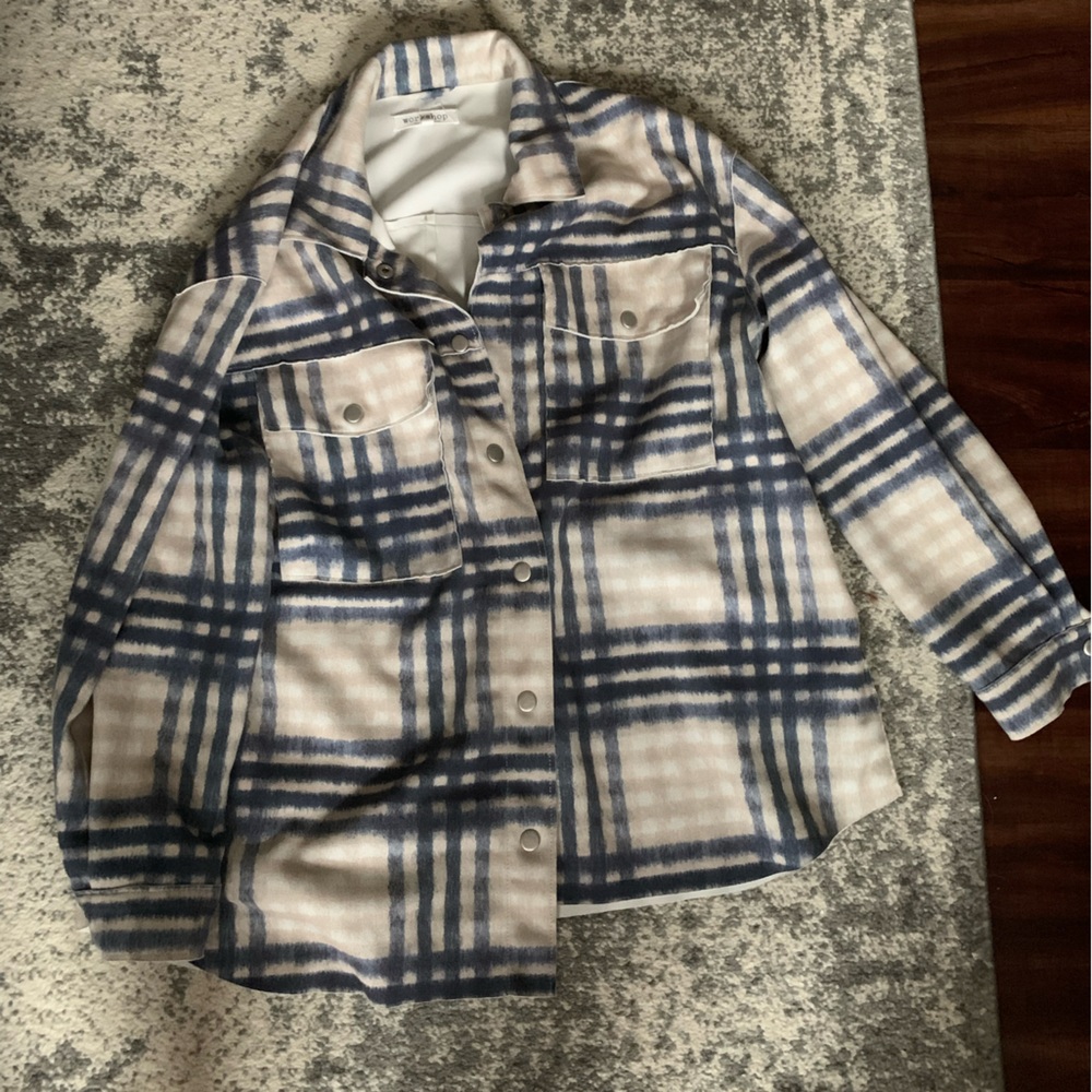 Plaid Button Front Shacket